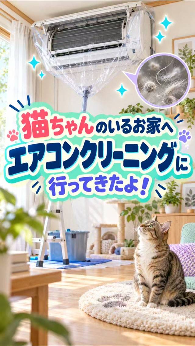 今日は、猫ちゃんのいるお家へエアコンクリーニングに行ってきた...
