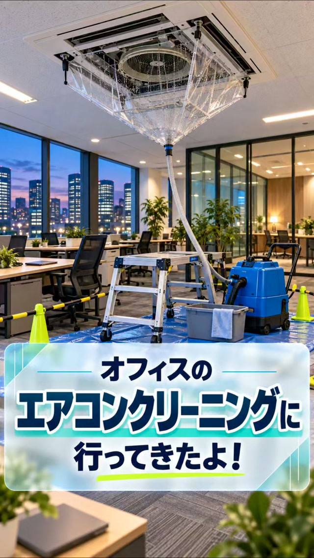 今日はオフィスのエアコンクリーニングに行ってきたラク〜🏢❄️